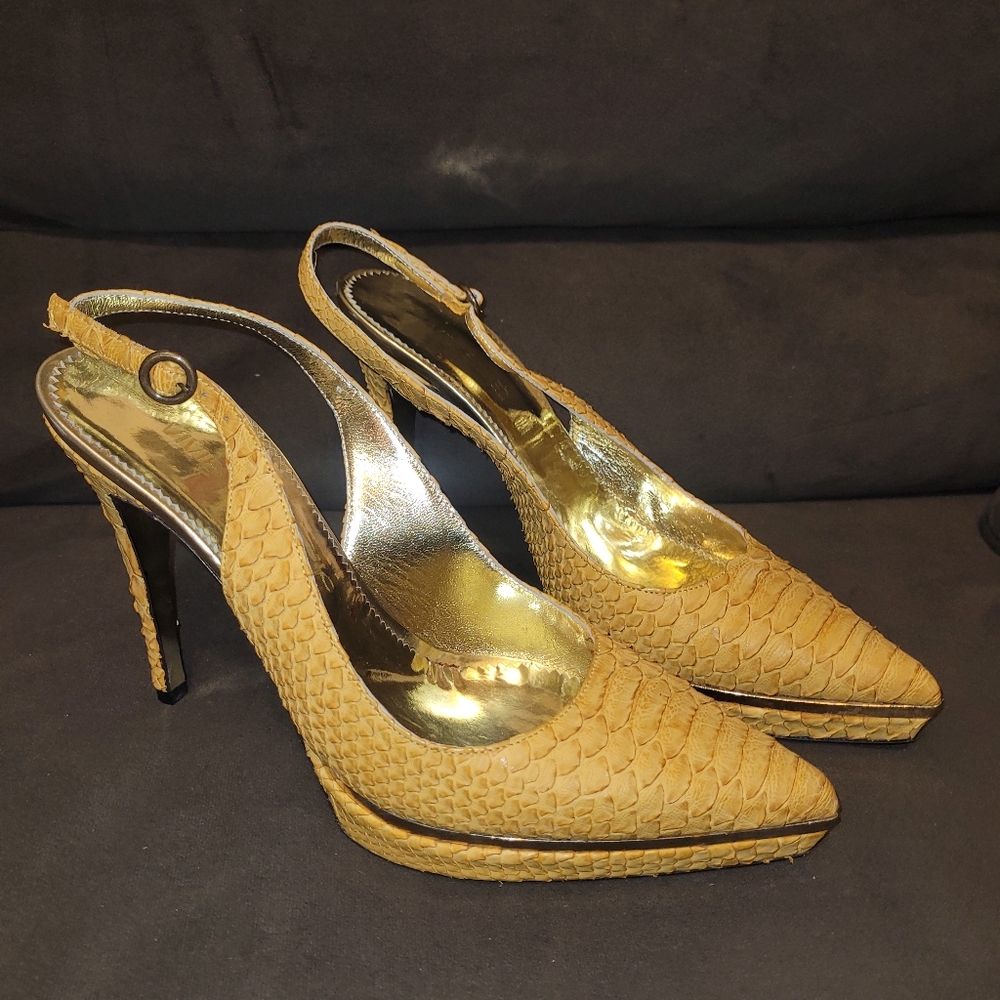Vivien Lee Vero Cuioi Python Snakeskin Heels